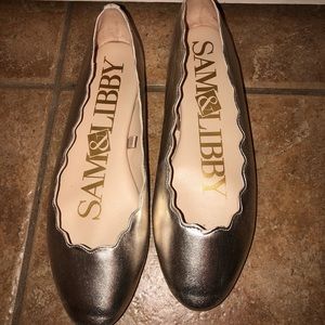 Sam & Libby Flats Gold Women Size 10
